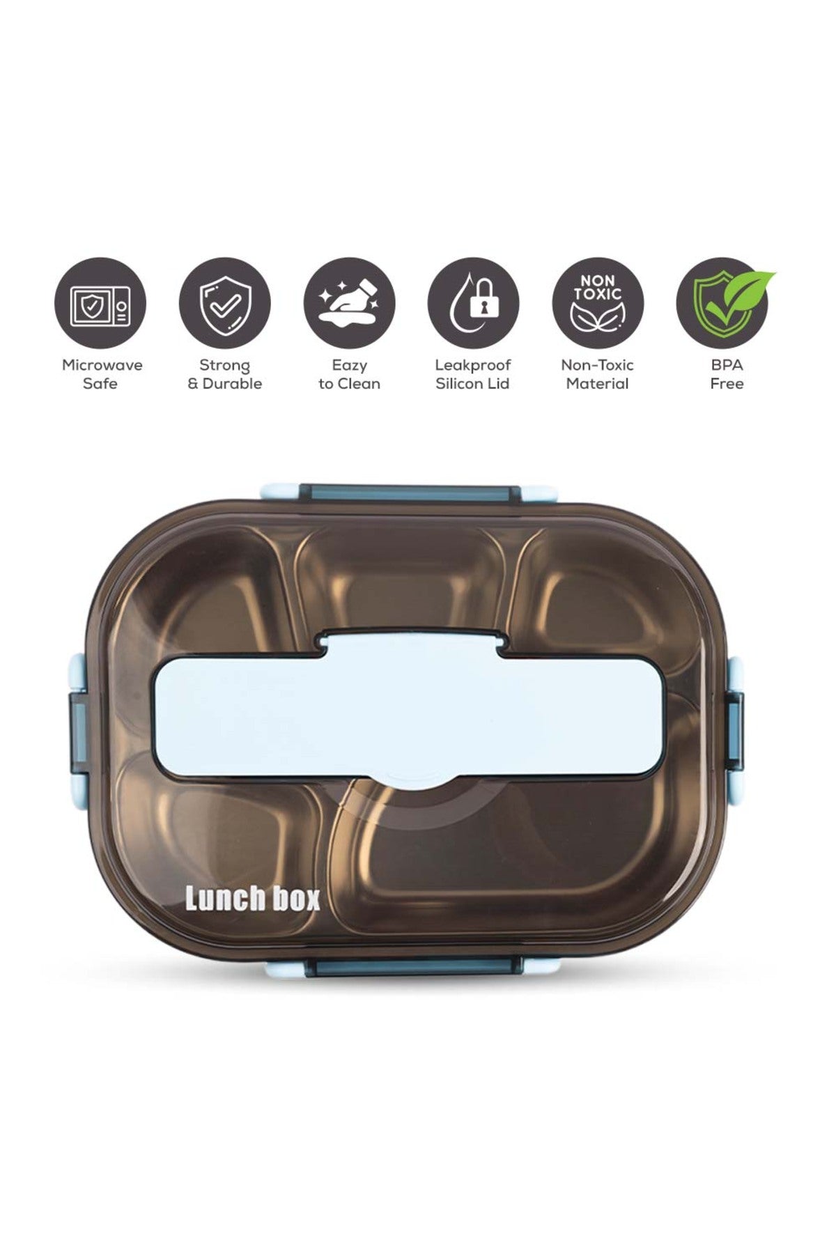 Cocobee Kids Oval Lunch Box, Non-Toxic Food-Grade Material- Blue