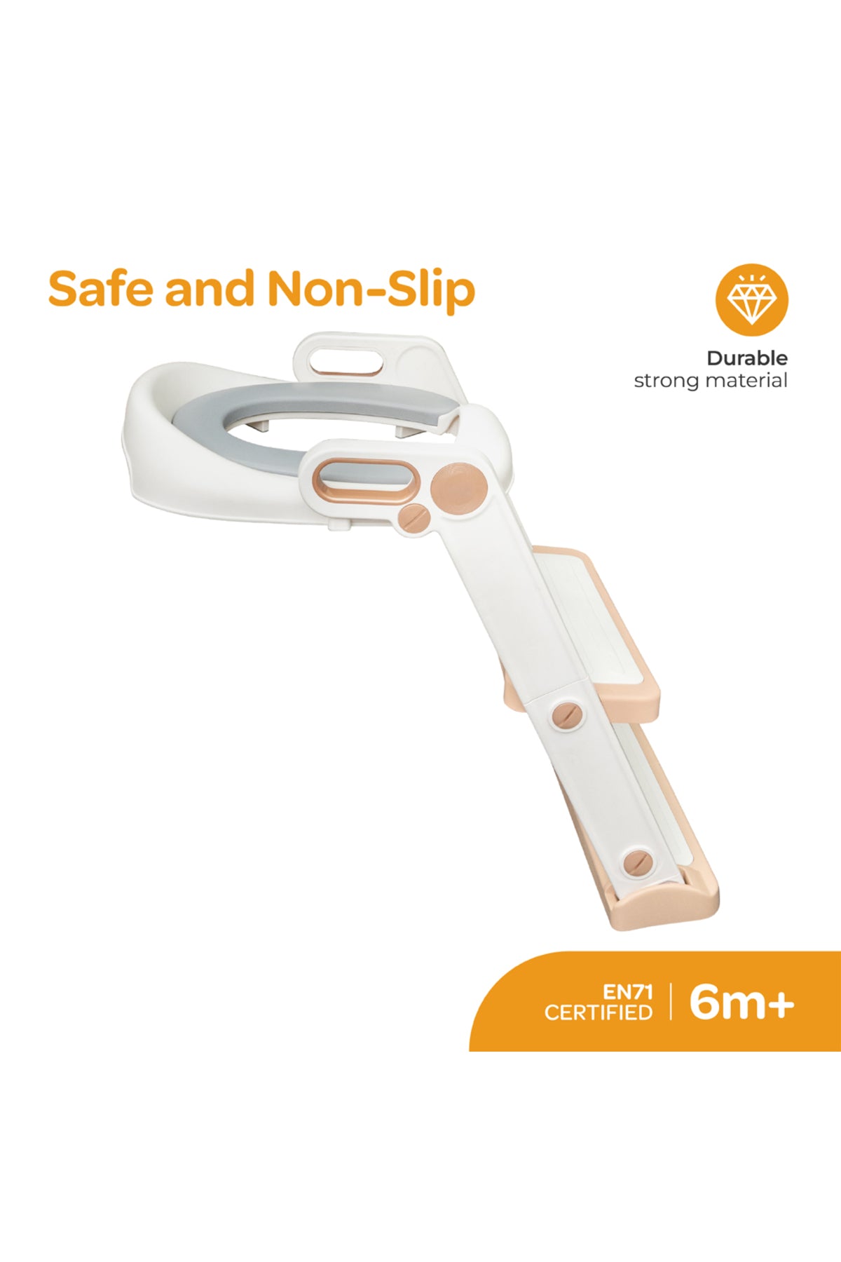 MOON Kids Step Stool Potty Trainer Seat -White and gold