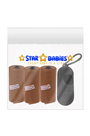 Star Babies - Scented Nappy Bag With Dispenser Pack of 3/45 Bags - Brown