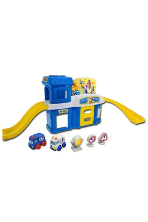 Little Learners Police Station Playset for Kids, Pretend Play Police Headquarters with Figures and Accessories, Role Play Toy for Boys and Girls