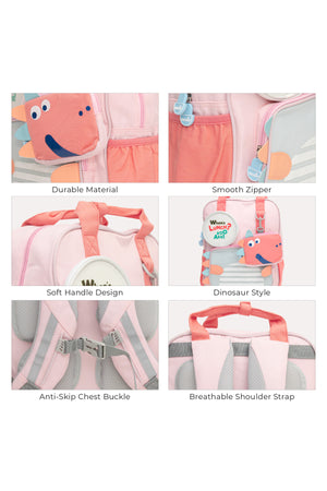 MOON Kids Backpack  – Comfy 3D Design,Padded Straps, Waterproof-Perfect for Preschool, Nursery, Snacks & Lunchbox-Pink