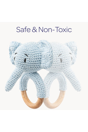MOON Handcrafted Crochet Ring Rattle Toy-Elephant