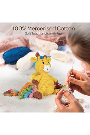 MOON Handcrafted Crochet  Toy with Ring & Clip Hanger-Giraffe