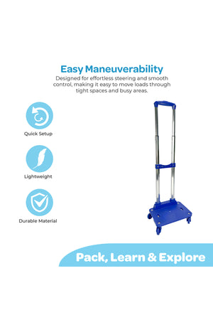 MOON 4-Wheel Trolley for 18 Inch Bags | 360° Spinner Wheels | Foldable Luggage Cart | Heavy Duty Travel Trolley | Smooth Rolling Bag Carrier | Universal Fit