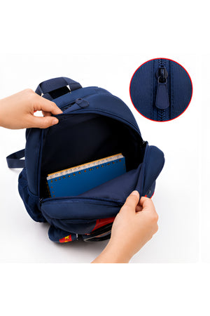 Cocobee Aeroplane-Style Astronaut Print Backpack For Boys – Navy Blue - 16.5 inch