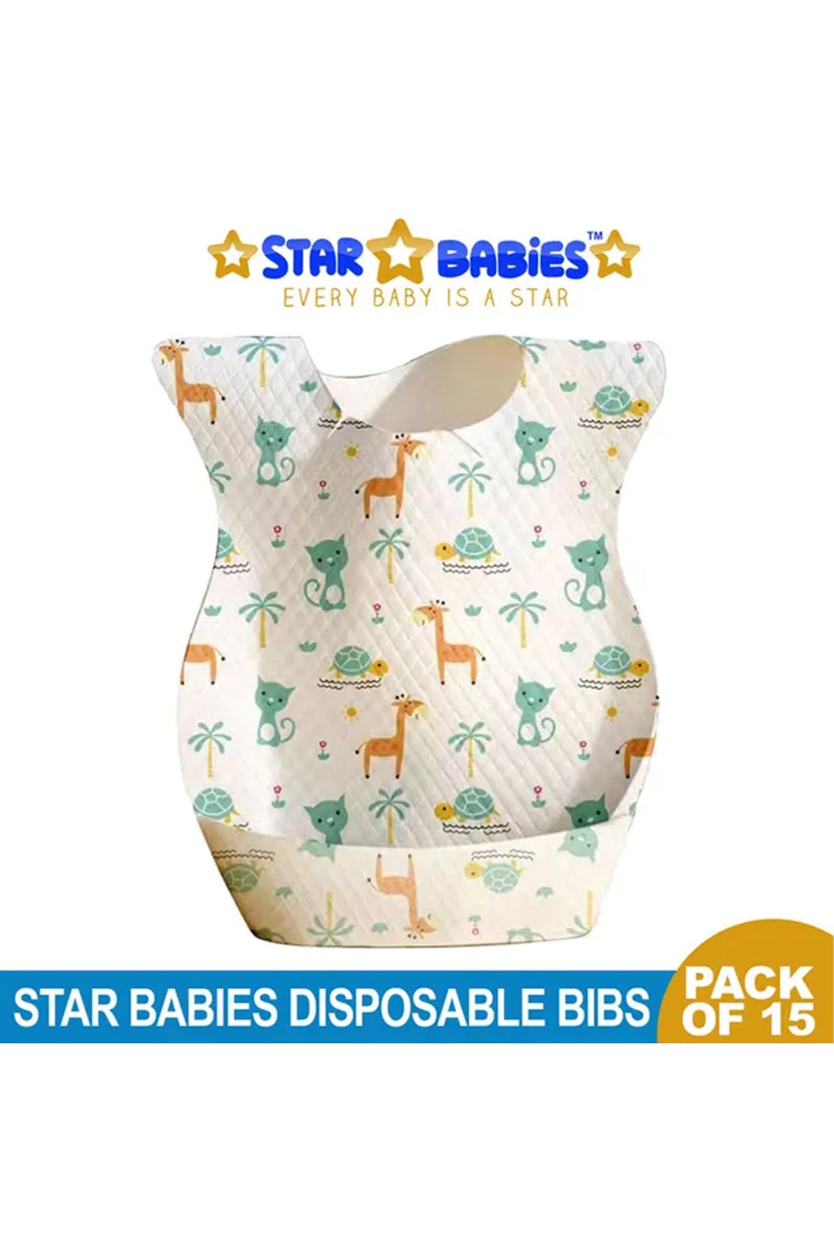 Star Babies - Disposable Bibs - Pack of 10 - Giraffe Print