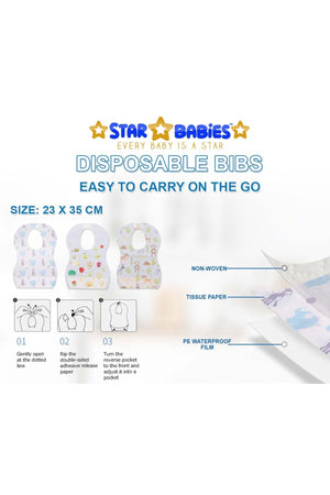 Star Babies - Caddy Diaper Bag w/ Disposable Bibs - 20pcs - Grey