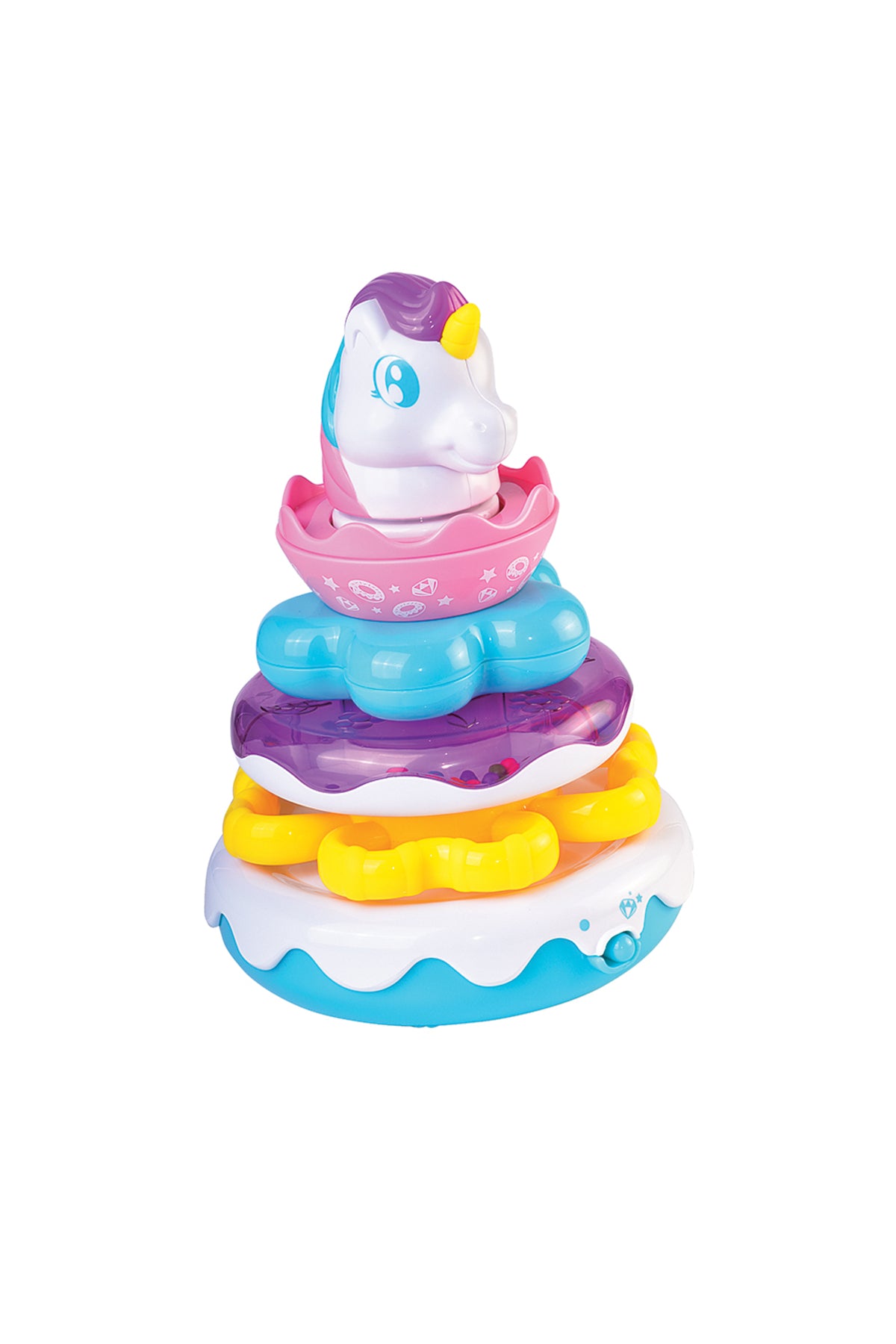Little Learners Magical Unicorn Stacking Rings - Electronic Rings, Wobbly Base, Sing Along, 12M+