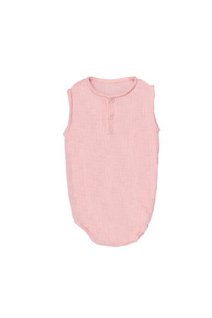 MOON Organic Crinkle Muslin Onesie (18-24 Months)-pink