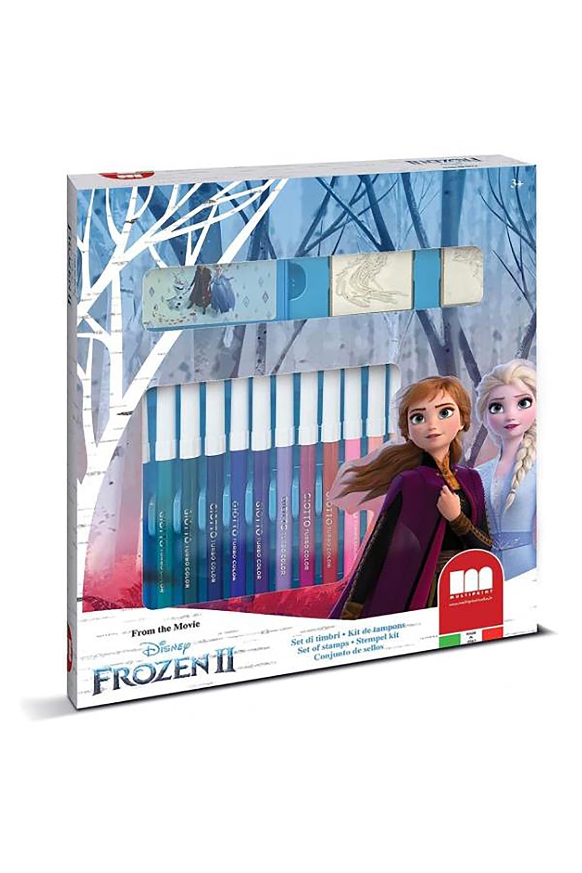 Disney Frozen Felt Tip Pen Set – 18 Washable Felt Pens + 2 Stamps & Ink Pad | Kids Drawing & Coloring Set | Official Frozen Stationery Gift for Girls & Boys