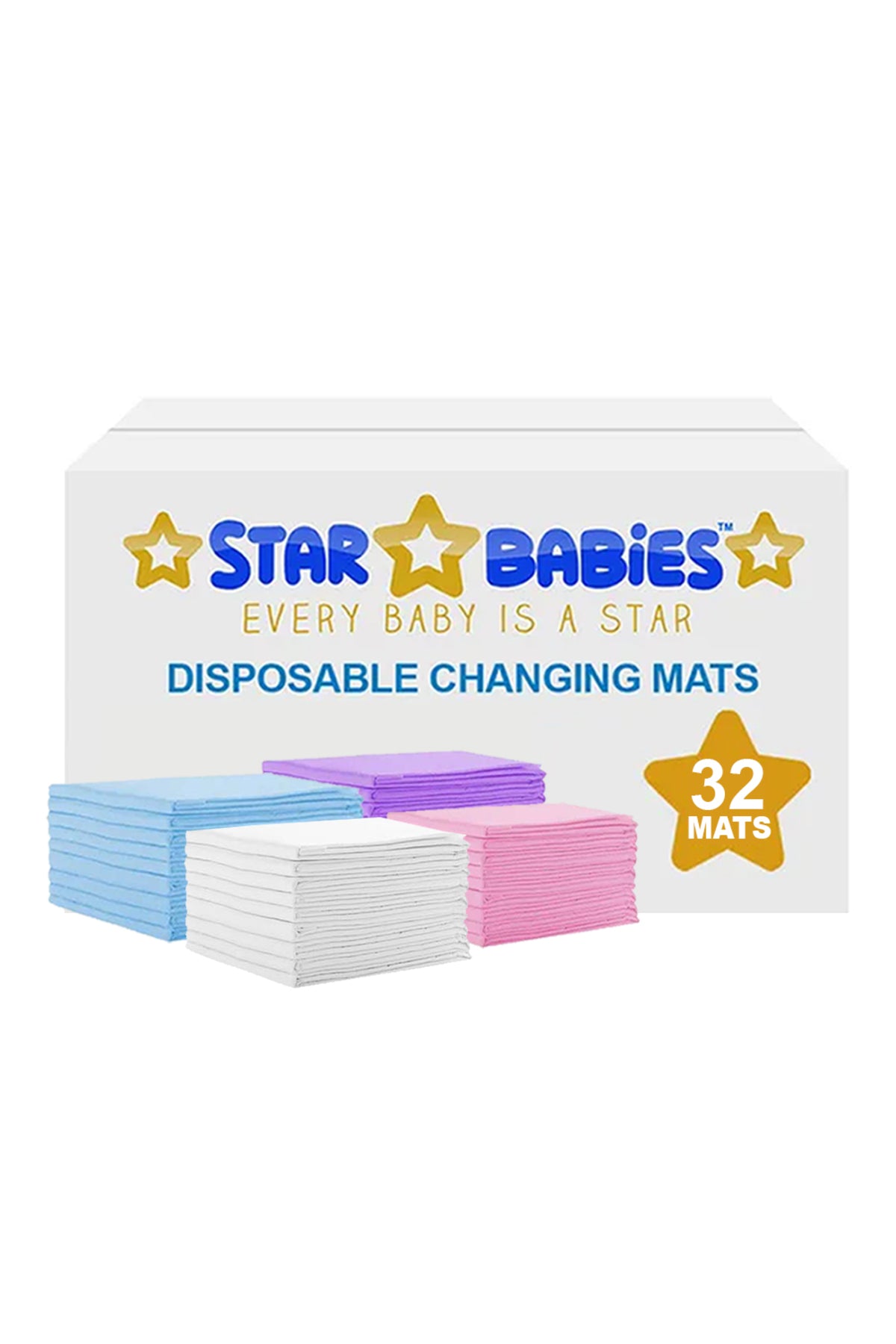 Star Babies - Disposable Changing Mats - Color May Vary - 32 Pcs