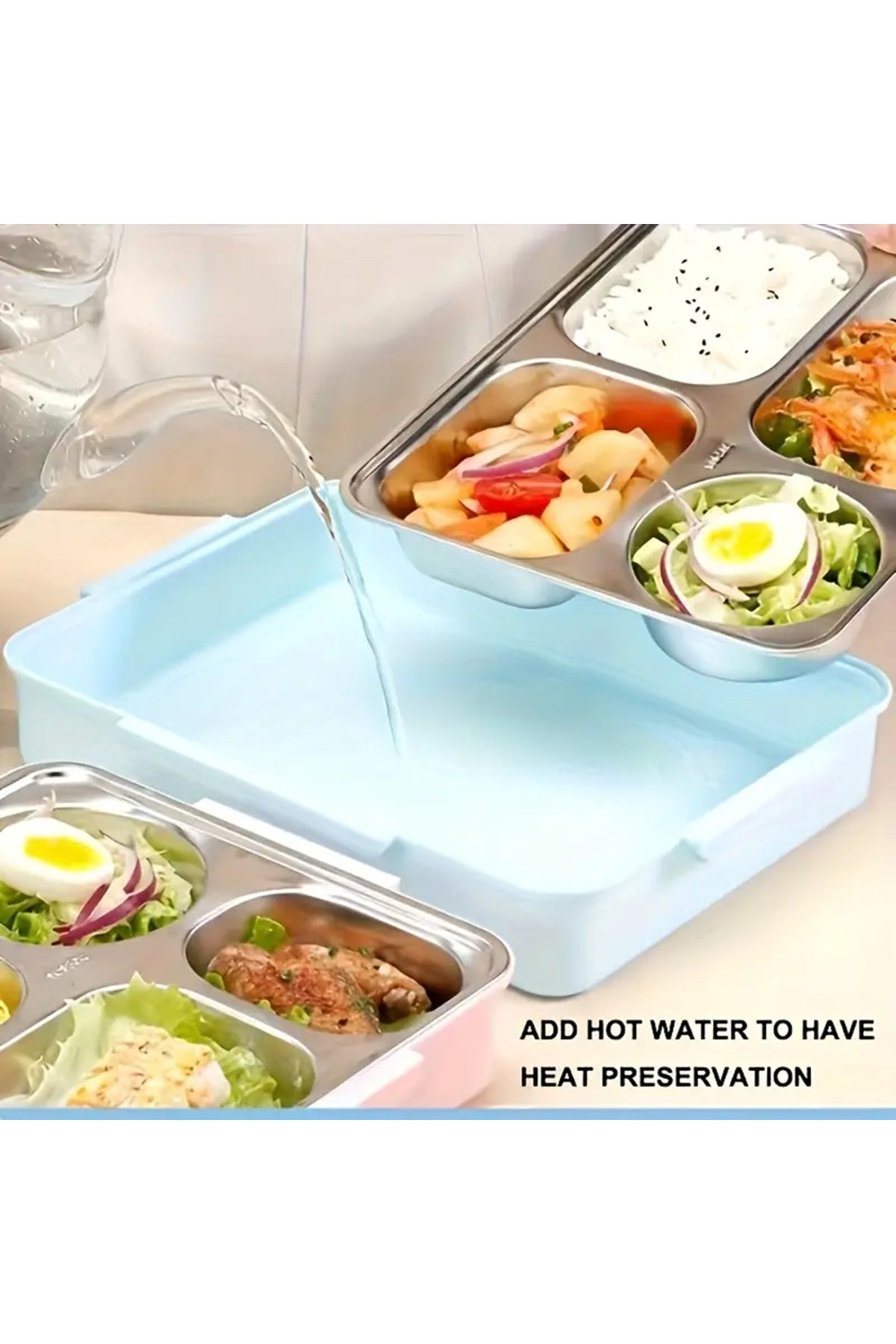 Star Babies - Stainless Steel Bento Lunch Box With 5 Compartments - Pink