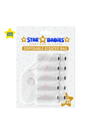 Star Babies - Scented Bag W/ Dispenser Blister - Pack of 10 - White