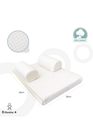MOON  Organic Easy And Breathable Sleep Positioner- White, organic fabric