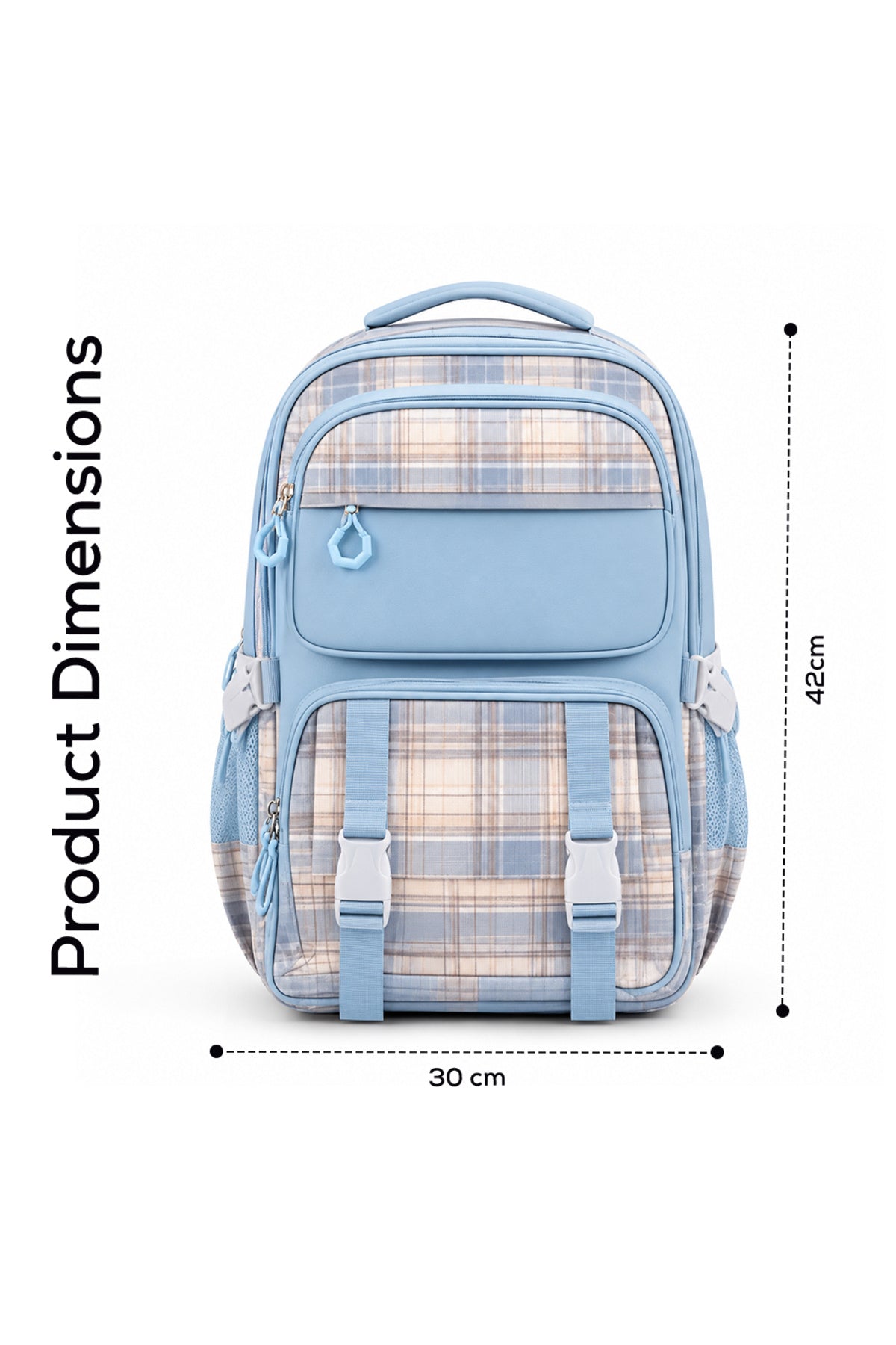 Cocobee Kids Backpack With Adjustable Strap & Bottle Pocket – 15 Inches, Blue