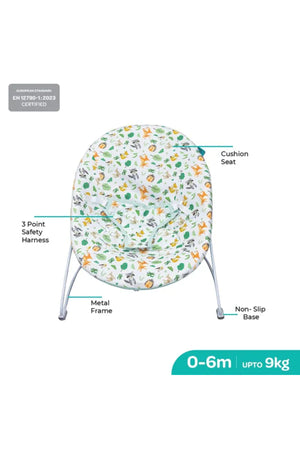 MOON Hop and Lean Bouncer Balance Support Baby Carrier & Crib – 0m+ Infants Baby Swing-Green