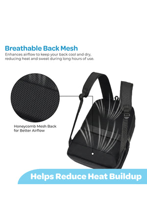 MOON School Backpack, Lightweight Backpack with Laptop Compartment-  Black
