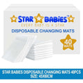 Star Babies - Disposable Changing Mat - Pack of 40 - White