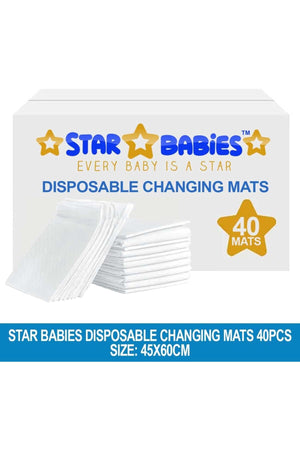 Star Babies - Disposable Changing Mat - Pack of 40 - White