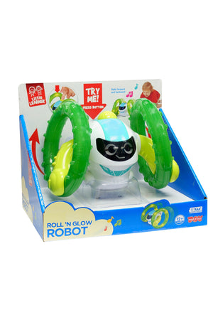 Little Learners Roll 'n Glow Robot - Motorized Rolling Baby Toy