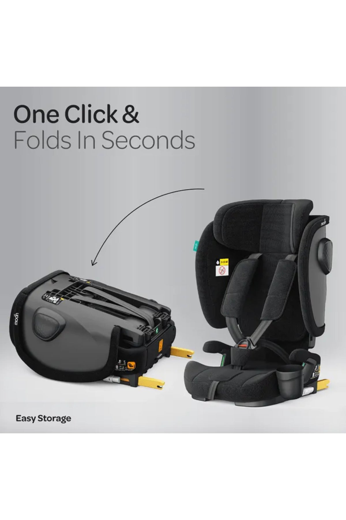 MOON Folda Max ECE R129 i-Size Foldable Car Seat with ISOFIX & Top Tether - Black