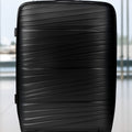 W.O.K 20" Lightweight Hard Shell Cabin Trolley – Polypropylene Luggage With Spinner Wheels & Number Lock – Black