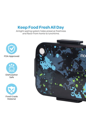 MOON Kids Lunch Box | PP + Stainless Steel Insulated Tiffin Box | Leak-Proof, BPA-Free, Durable School Lunch Box for Boys & Girls | Easy Open Clips | Food Safe Eco-Friendly Kids Meal Box
