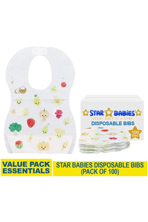 Star Babies - Fruit Printed Disposable Bibs Pack of 100