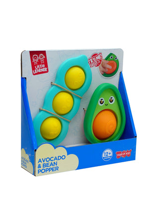 Little Learners Avocado & Bean Popper - Sensory Baby Toy