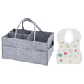 Star Babies - Caddy Diaper Bag Grey w/ Disposable Bibs - 10pcs