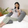 MOON Organic Multi Position Maternity Pillow with Detachable back support -Light Grey