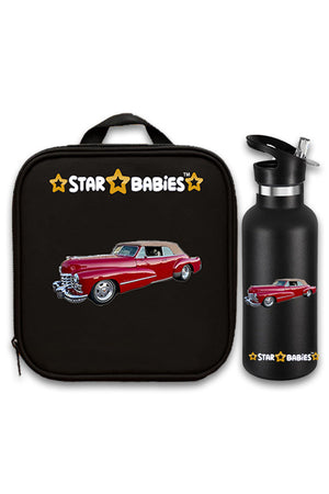 Star Babies Retro Car Themed Bento Lunch Bag , Toddler-Friendly, 3 Years+, Easy to clean-  with 500ml Stainless Steel Water bottle