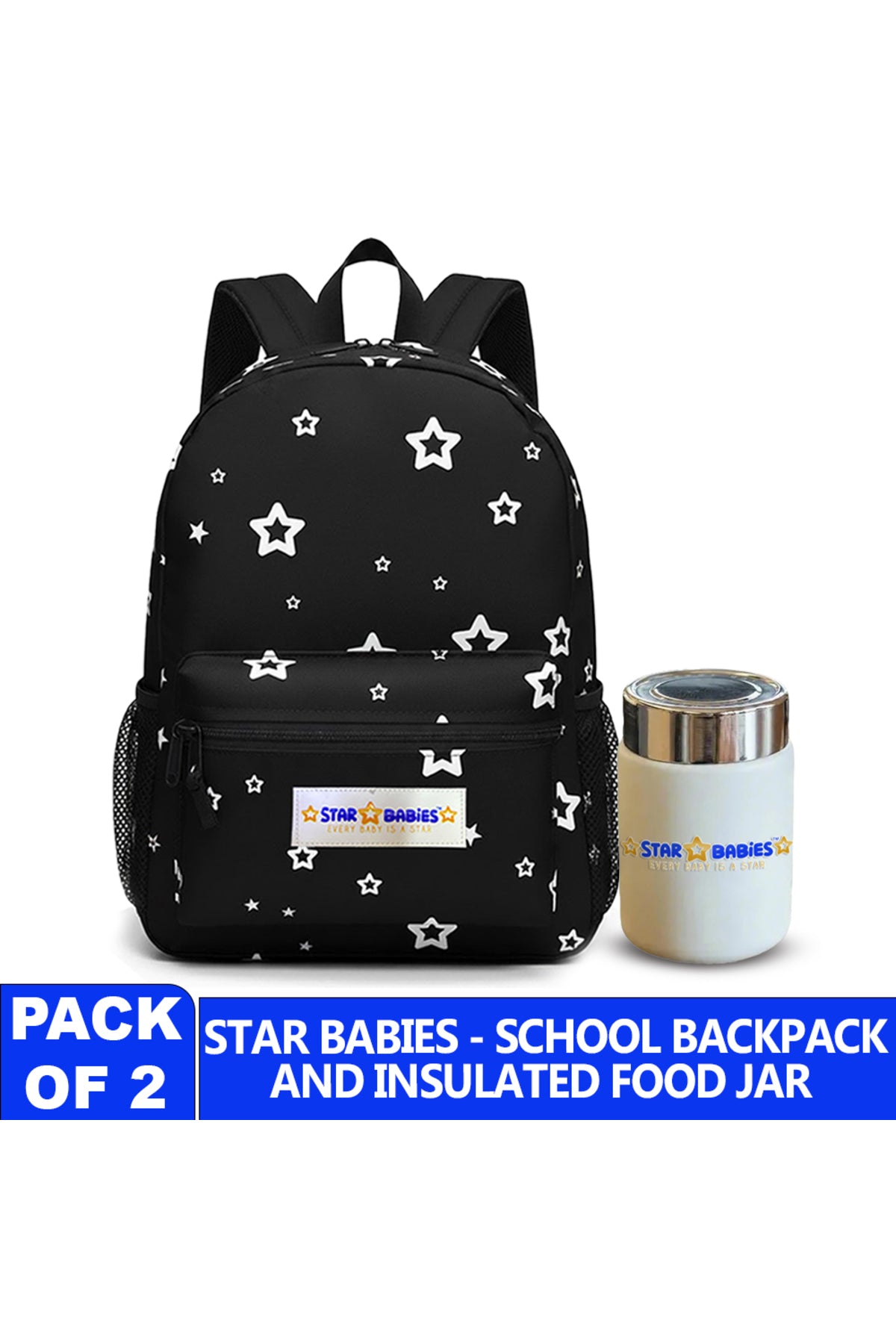 Star Babies - Backpack with vacuum insulated mini flask combo