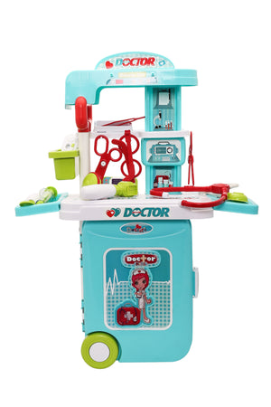Urban Tots Big Trolly Doctor Set – Comprehensive Medical Kit With Realistic Tools And Accessories-Blue