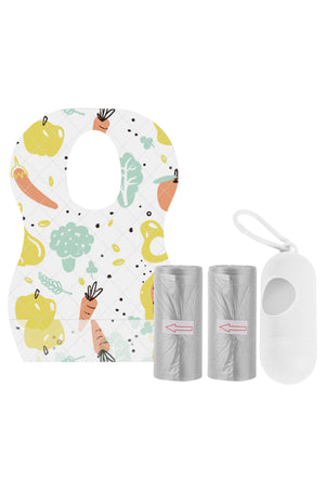 Star Babies - Disposable Bibs Fruits Print 5pcs w/ Scented Bag 2pcs & Dispenser - Grey