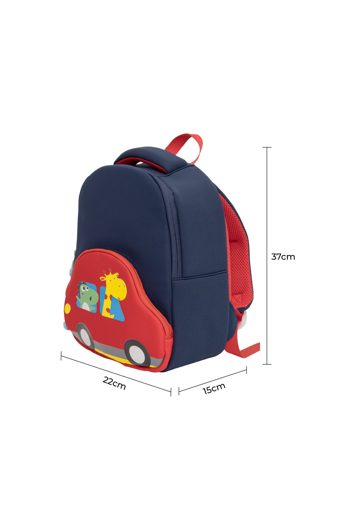 MOON Kids Backpack  – Comfy 3D Design,Padded Straps, Waterproof-Perfect for Preschool, Nursery, Snacks & Lunchbox-Car