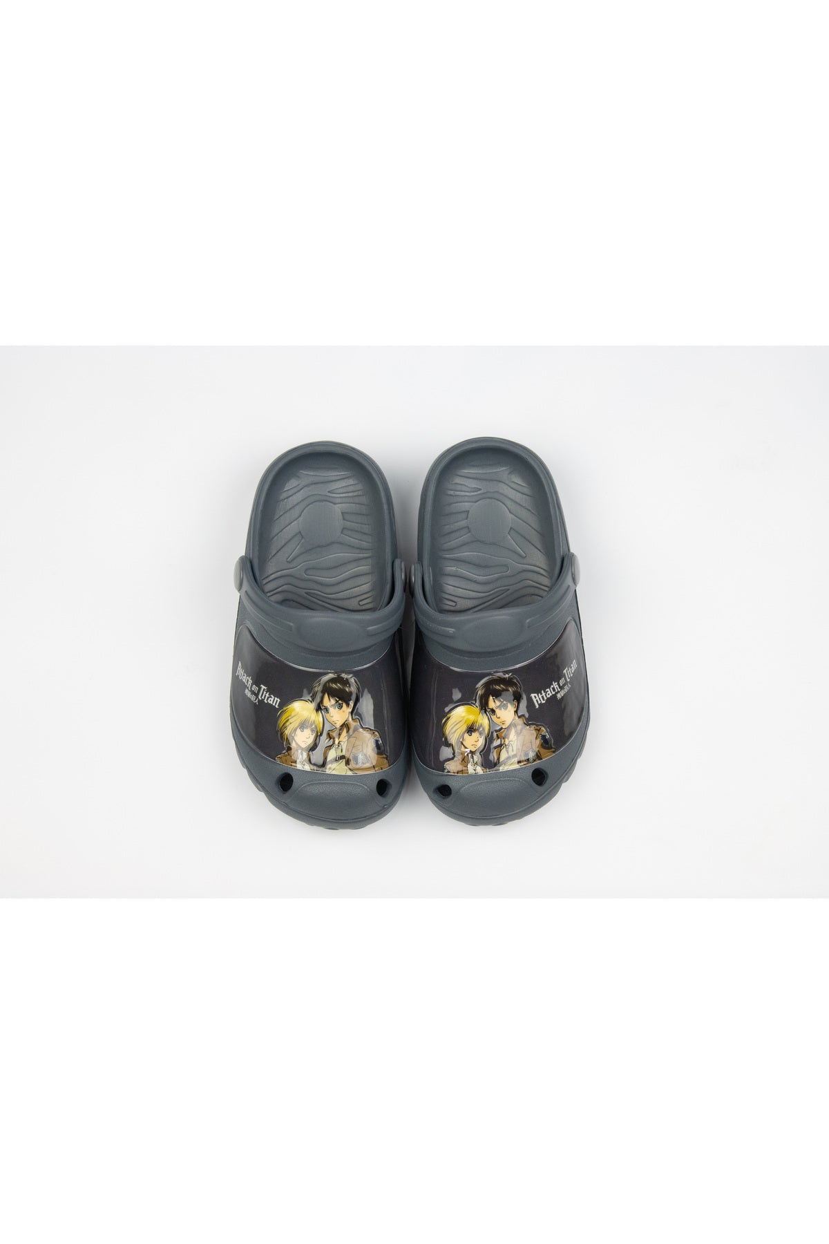 Attack On Titan Kids Clogs – Lightweight Slip-On Sandals With Ventilation Holes – Grey
