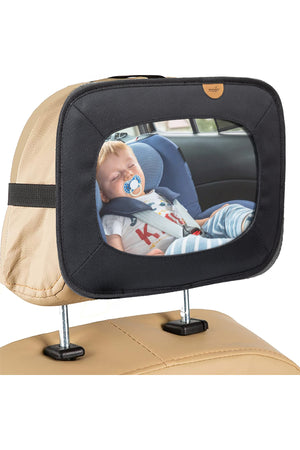 MOON Baby Back Seat Mirror - Universal Fit, Anti-Slip, 360-Degree -Black Twill