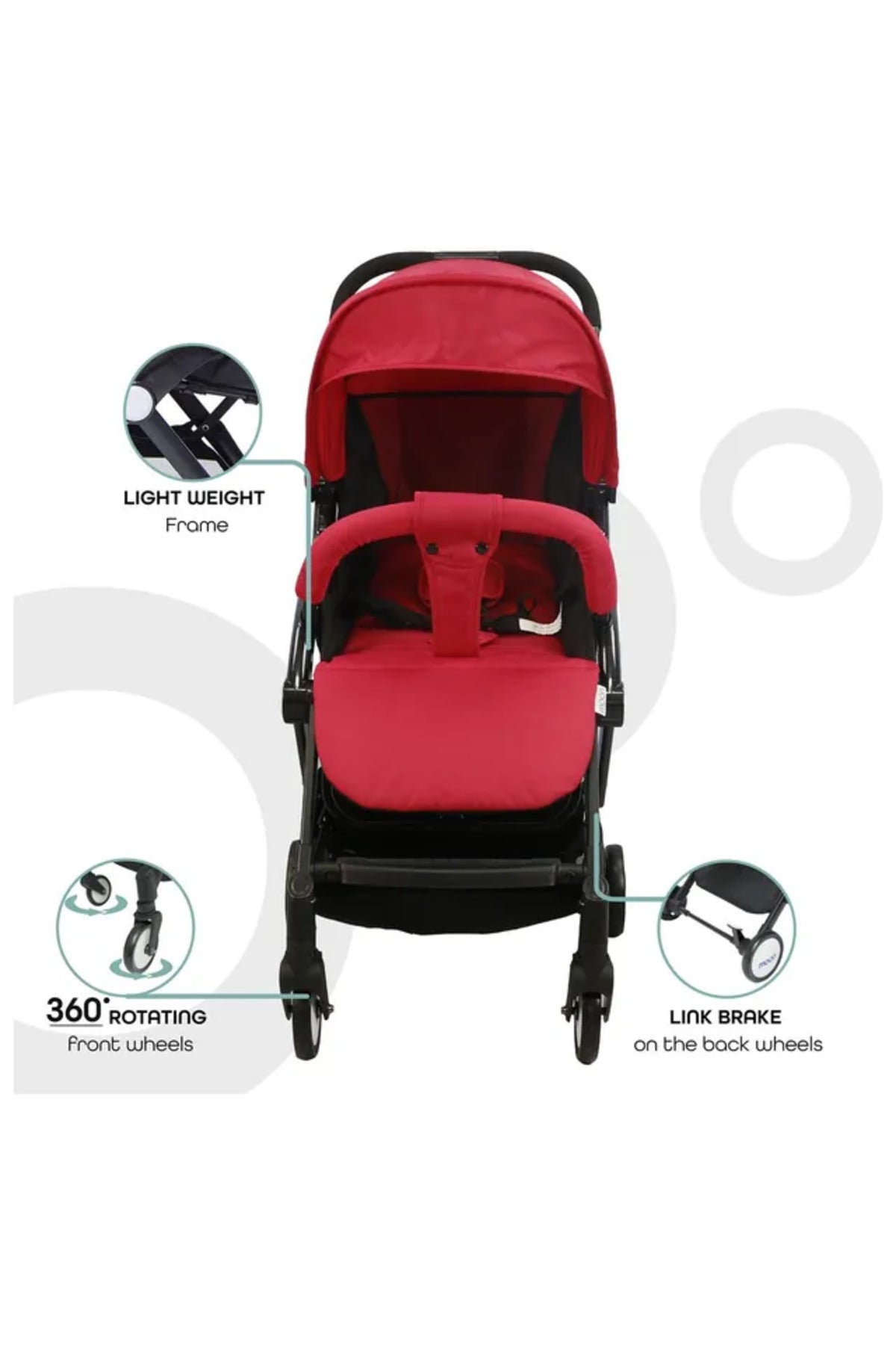 MOON Travel-Lite  - Cabin Stroller,Fire Red