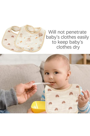 Star Babies - Printed Cotton Bibs - Pack of 2 - Multicolor