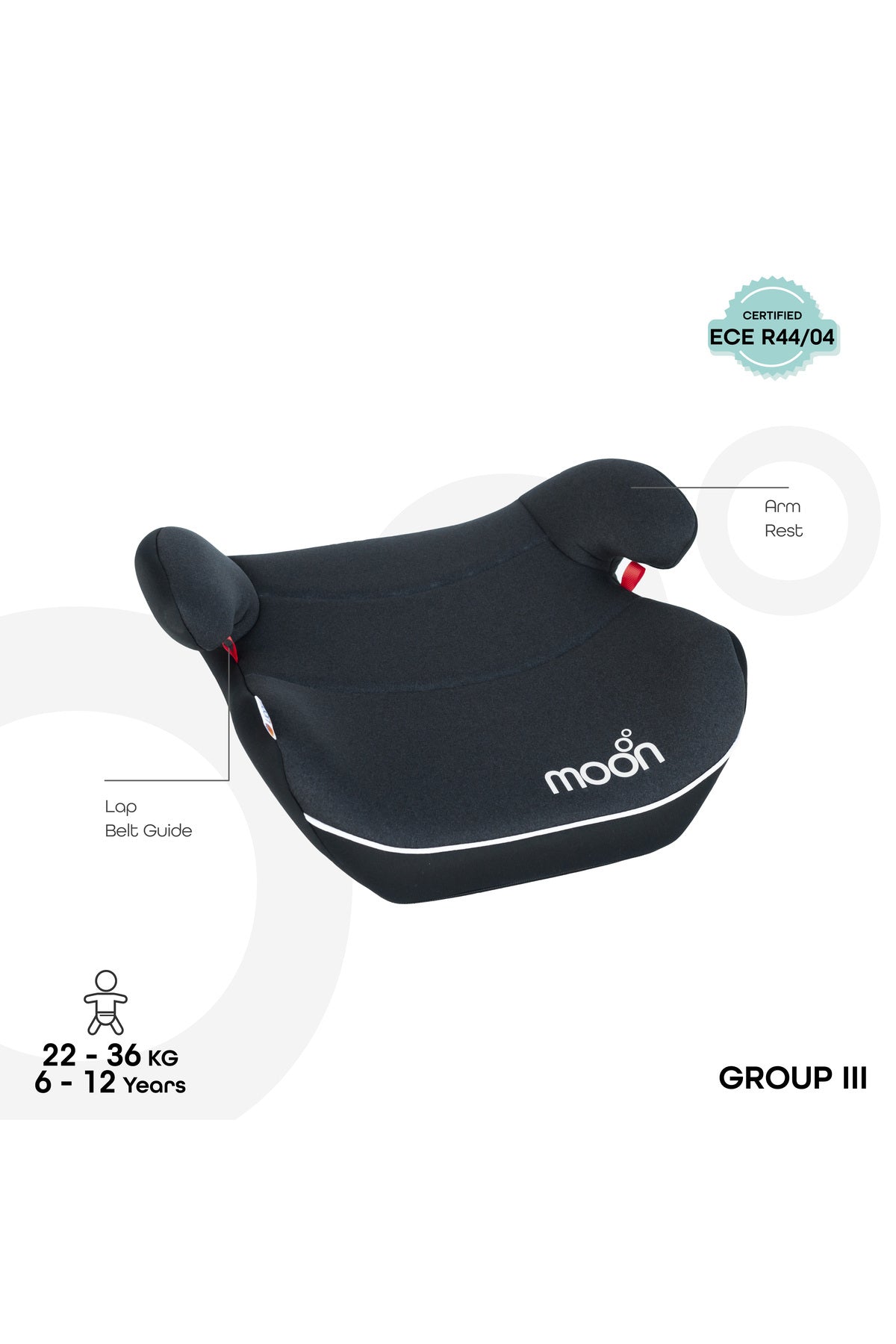 MOON Kido Baby Booster Car Seat -  Black
