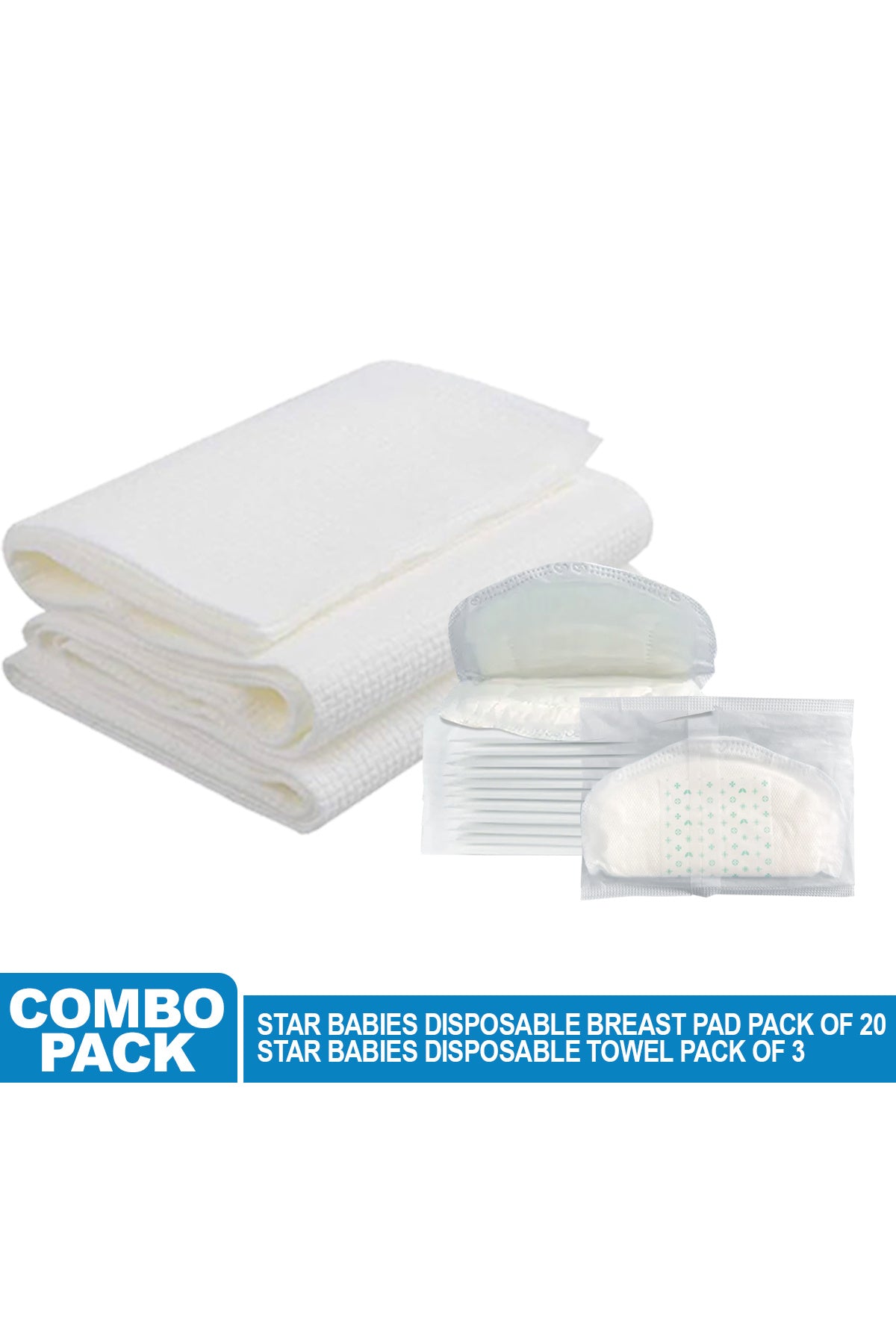Star Babies - Disposable Breast Pad 20pcs w/ Disposable Towel 3pcs - White