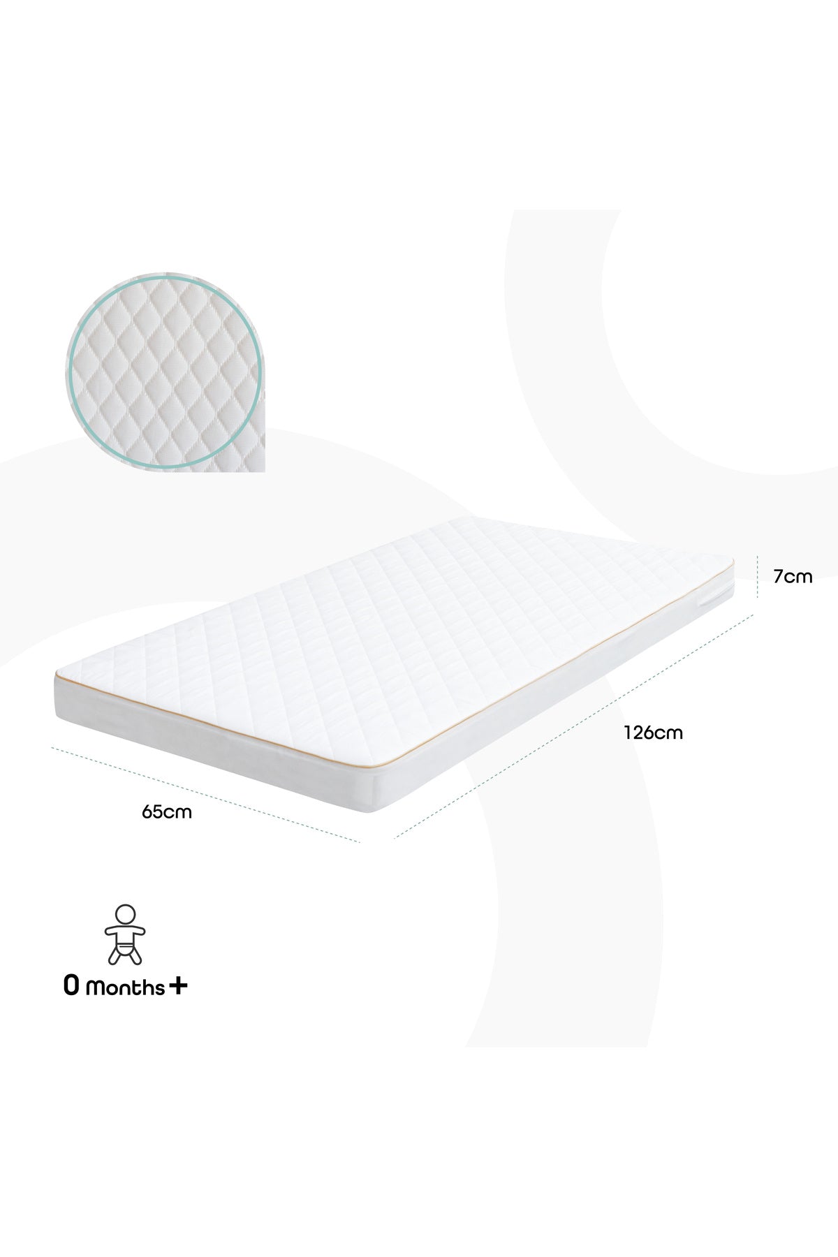 Moon Foam Baby Crib Mattress  - 70 x 140 x 10 cm