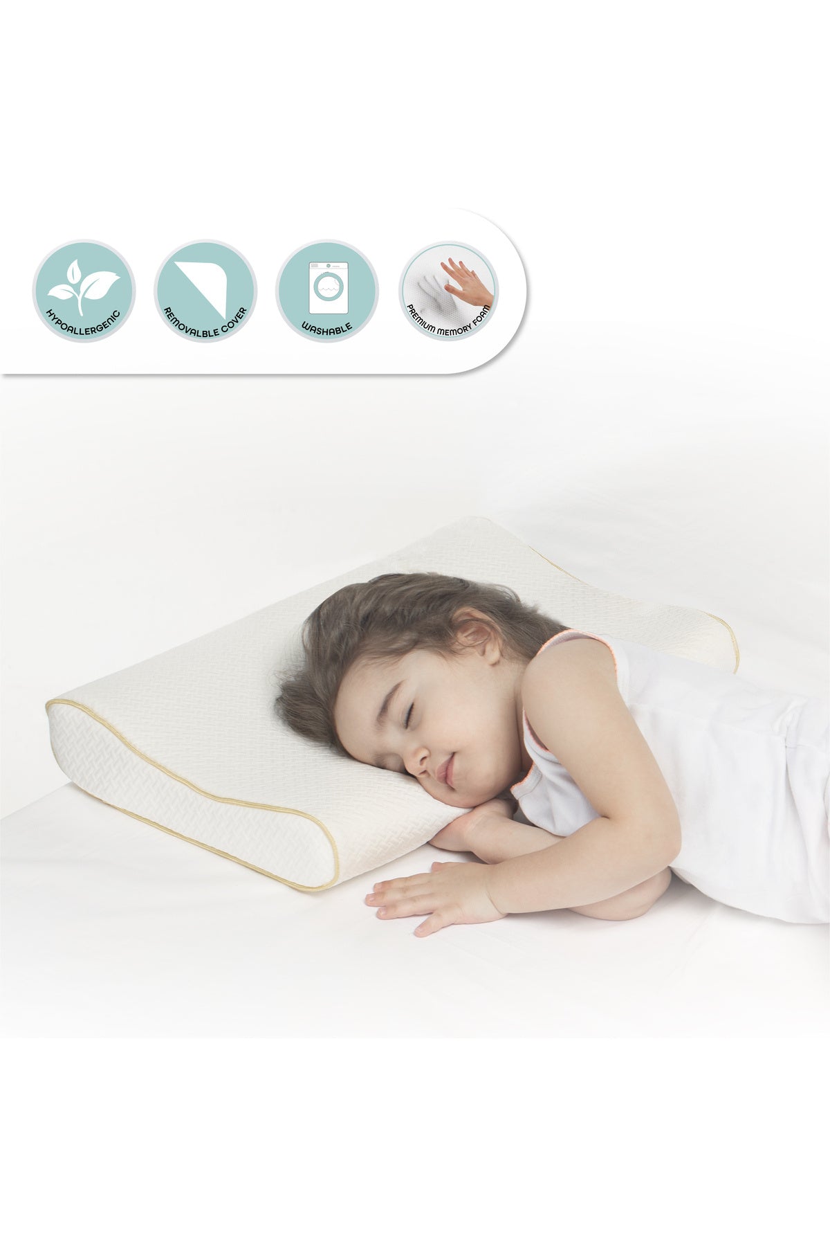 MOON  Organic Toddler Pillow,  White, organic pillow fabric.