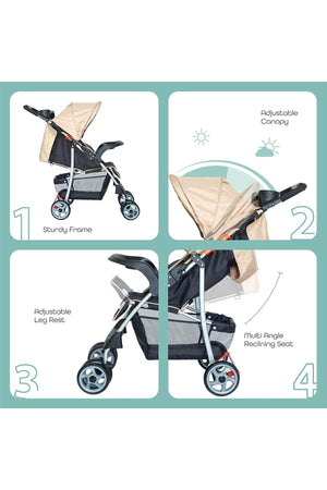 MOON Trek - One Fold Stroller - Beige
