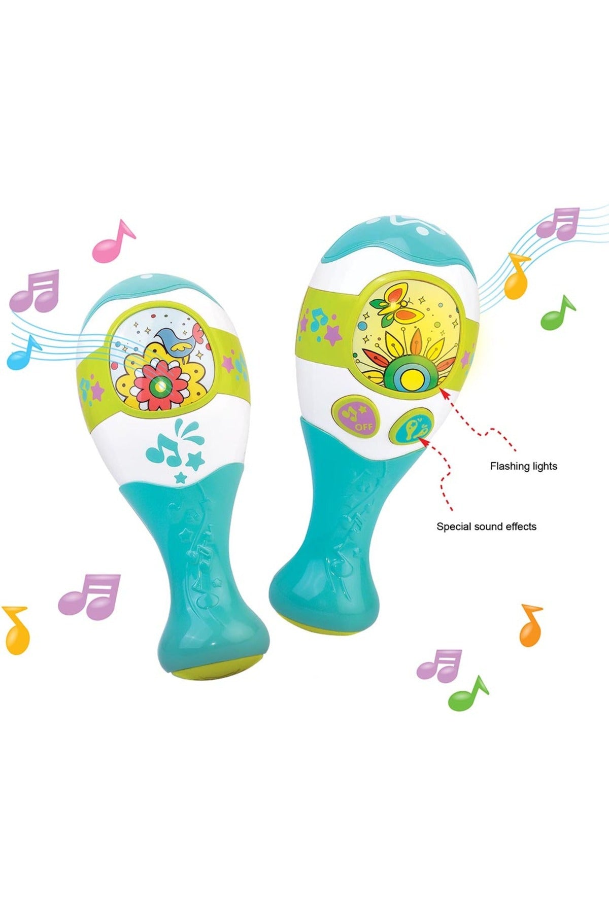 Little Learner My First Maracas - Interactive Musical Toy for Toddlers | Shake and Move with Flashing Lights & Melodies - Perfect for Small Hands