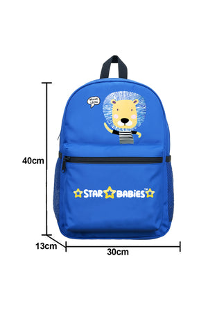 Star Babies 16-Inch Lion Themed Children's Backpack with Adjustable Shoulder Strap for Hiking Large with Bento Lunch Bag and Dual Zipper Pencil Case Pack of 3