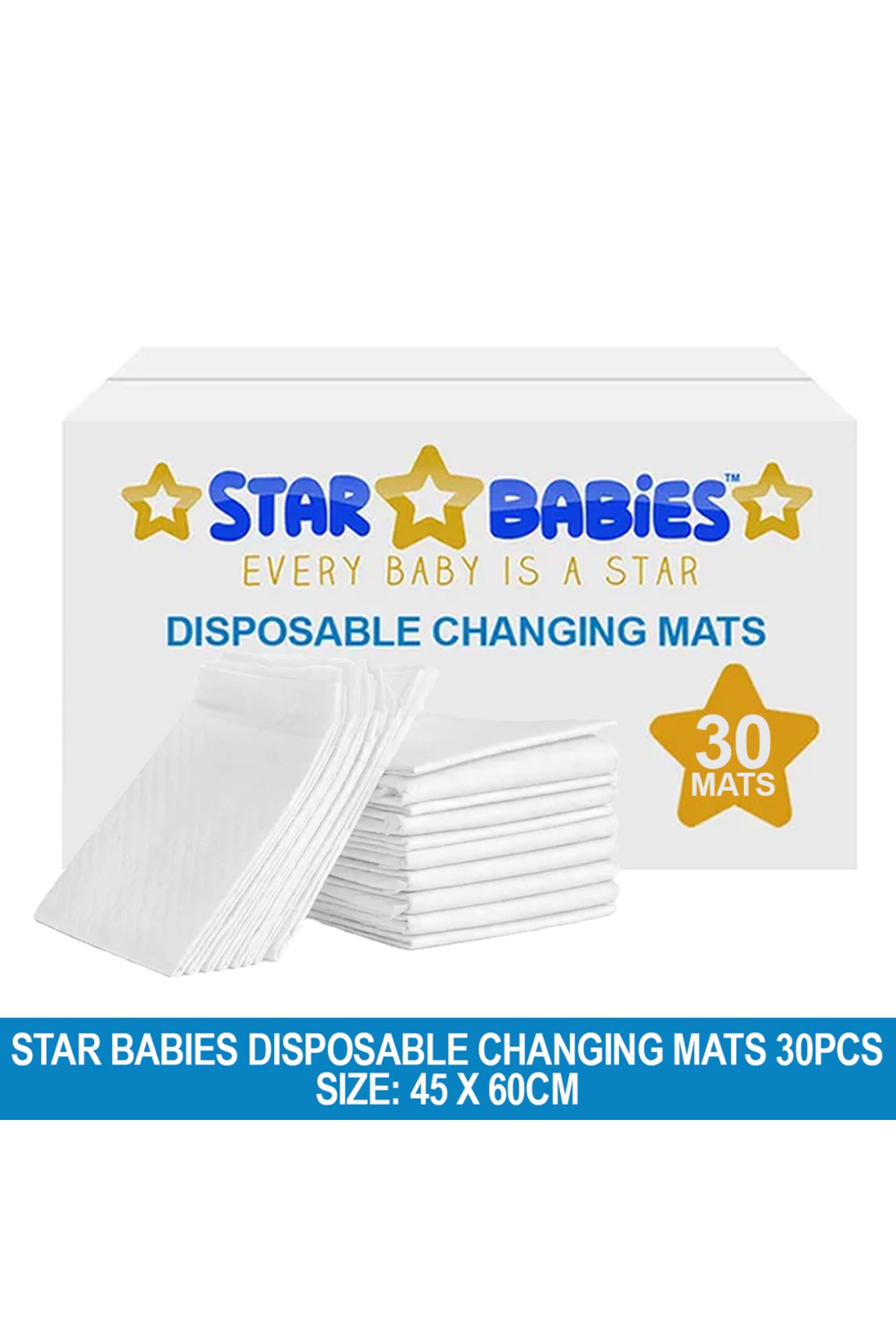 Star Babies Disposable Changing Mats Large White - Pack of 30