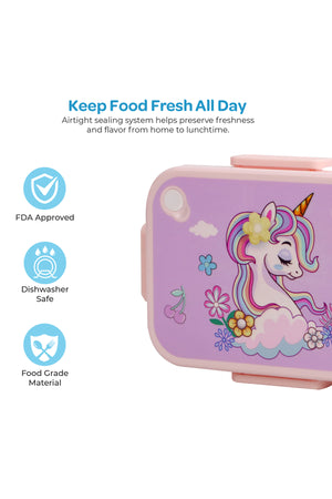 MOON Kids Lunch Box | PP + Stainless Steel Insulated Tiffin Box | Leak-Proof, BPA-Free, Durable School Lunch Box for Boys & Girls | Easy Open Clips | Food Safe Eco-Friendly Kids Meal Box