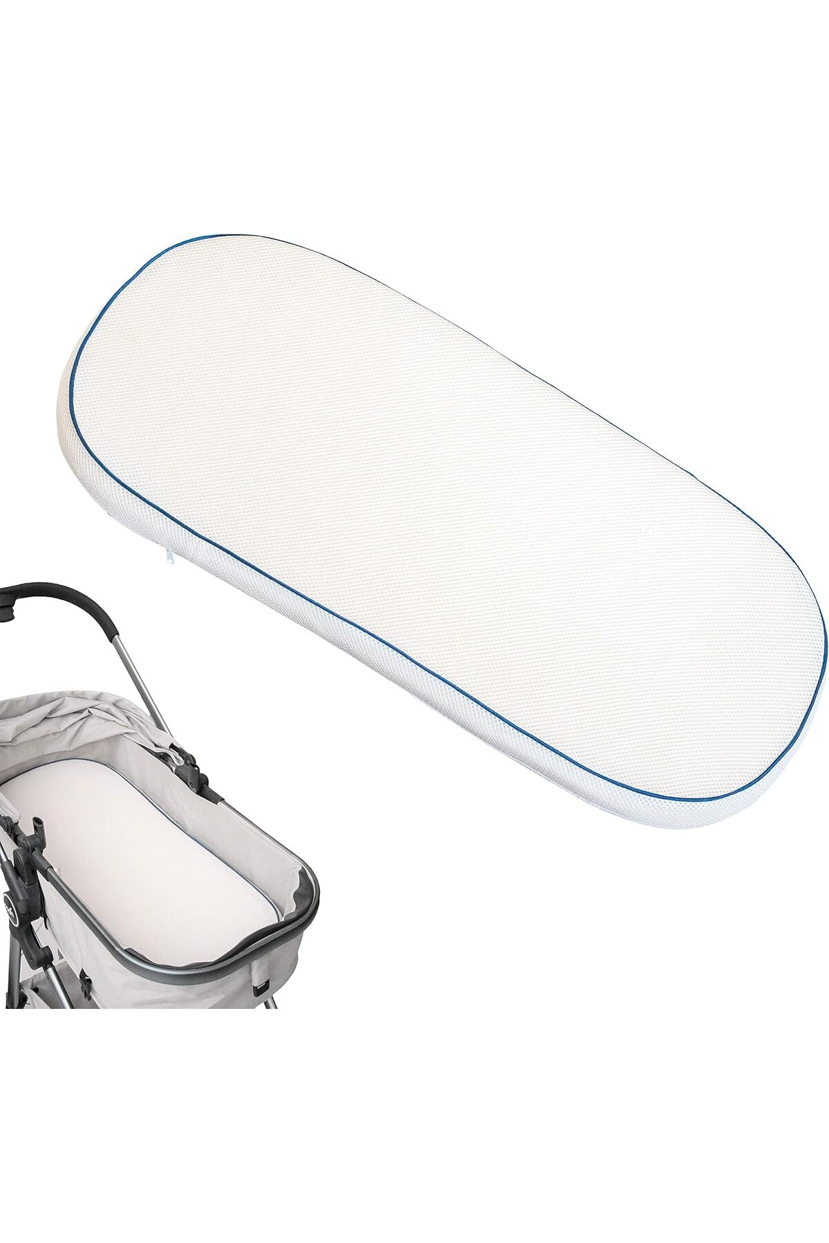 MOON  CRIB & PRAM MATTRESS Classic Foam Moses Basket Mattress, White
